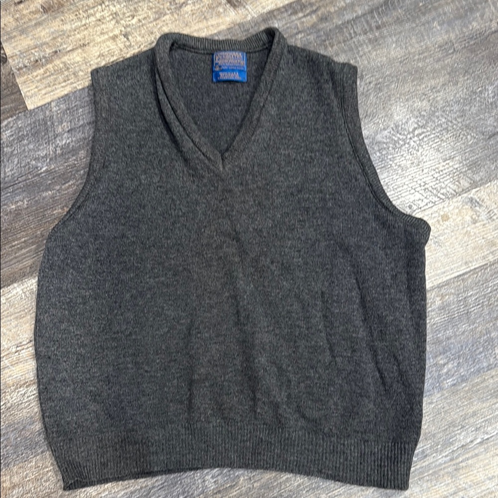 Pendleton Charcoal V-Neck Sweater Vest